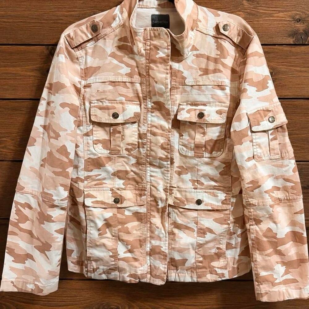 Harper + Liv Blush Pink Camo Utility Military Jacket Women’s XL